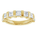 10K Gold Square Natural Diamond Bar Channel-Set Anniversary Band – 1 3/8–2 3/4 CTW (Style 123675) - Yellow Gold - view 3