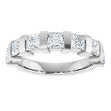 10K Gold Square Natural Diamond Bar Channel-Set Anniversary Band – 1 3/8–2 3/4 CTW (Style 123675) - White Gold - view 3