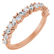 14K Gold Marquise Lab-Grown Diamond Scattered Anniversary Band – 3x1.5 mm Stones - Rose Gold