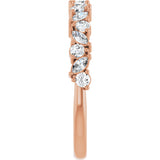 14K Gold Marquise Natural Diamond Scattered Anniversary Band – 1/2 CTW - Rose Gold - view 4