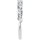 Platinum Marquise Lab-Grown Diamond Scattered Anniversary Band – 3x1.5 mm Stones - view 4