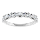 Platinum Marquise Natural Diamond Scattered Anniversary Band – 1/2 CTW - view 3
