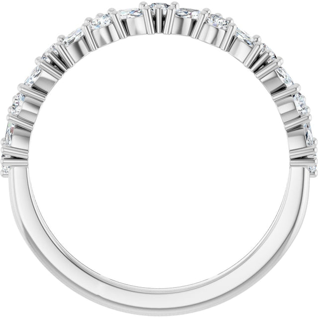 Platinum Marquise Lab-Grown Diamond Scattered Anniversary Band – 3x1.5 mm Stones - view 2