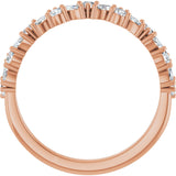 14K Gold Marquise Lab-Grown Diamond Scattered Anniversary Band – 3x1.5 mm Stones - Rose Gold - view 2