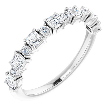 Platinum Asscher Natural Diamond Anniversary Band – 1/2–1 1/3 CTW