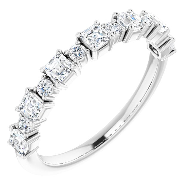 Platinum Asscher Natural Diamond Anniversary Band – 1/2–1 1/3 CTW