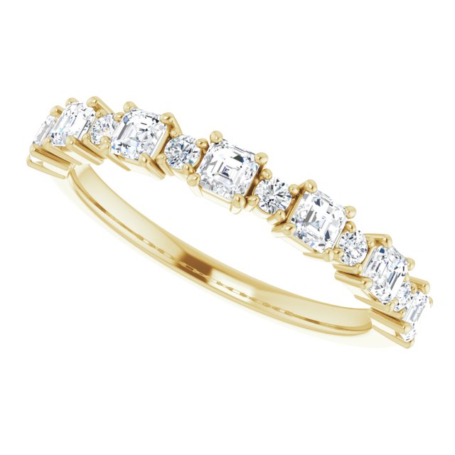 14K Gold Asscher Natural Diamond Anniversary Band – 1/2–1 1/3 CTW - Yellow Gold - view 5