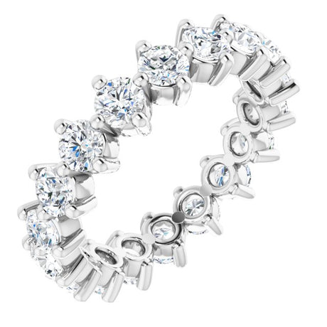 Platinum Round Natural Diamond Eternity Band – 2.8 mm Stones