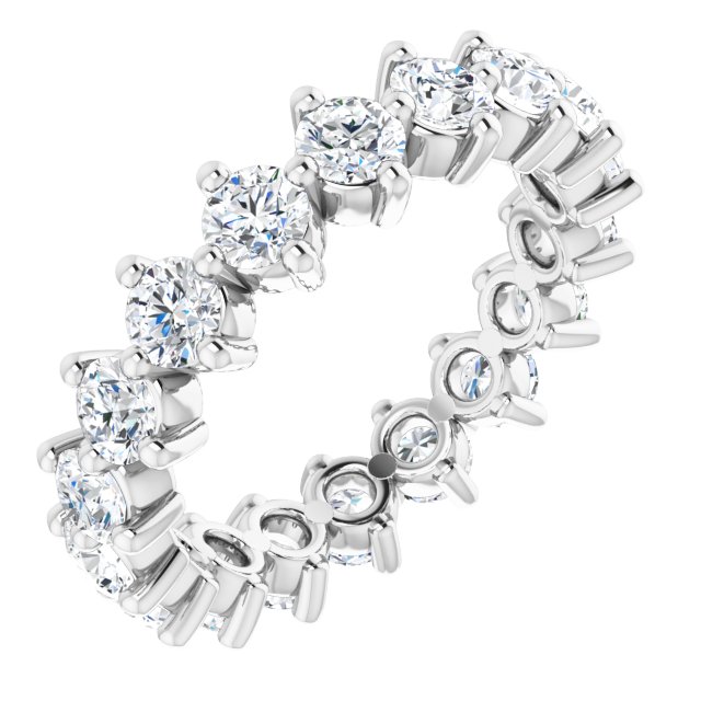 Platinum Round Natural Diamond Eternity Band – 2.8 mm Stones