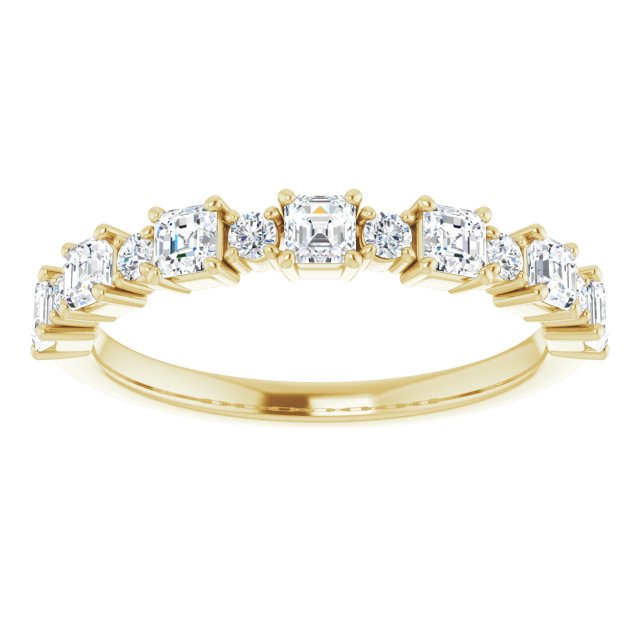 14K Gold Asscher Natural Diamond Anniversary Band – 1/2–1 1/3 CTW - Yellow Gold - view 3