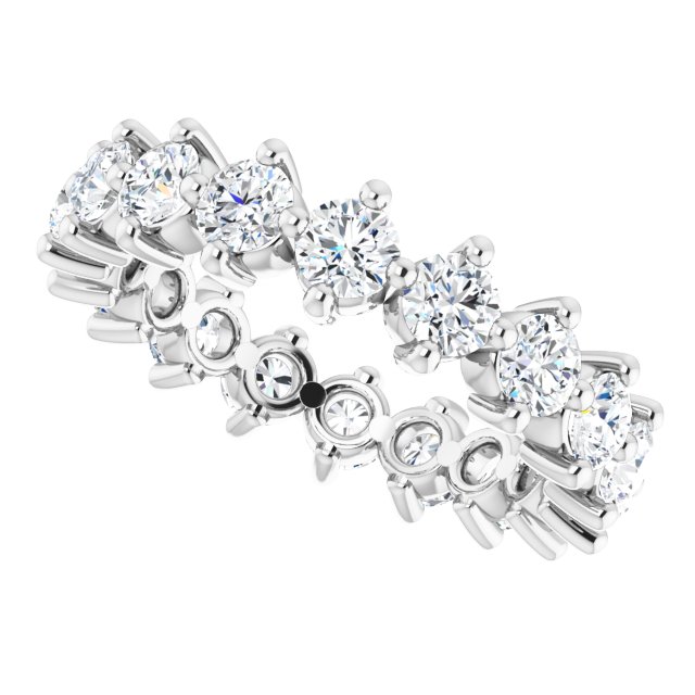 Platinum Round Natural Diamond Eternity Band – 2.8 mm Stones - view 5