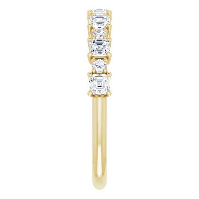 14K Gold Asscher Natural Diamond Anniversary Band – 1/2–1 1/3 CTW - Yellow Gold - view 4