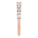 14K Gold Asscher Natural Diamond Anniversary Band – 1/2–1 1/3 CTW - Rose Gold - view 4