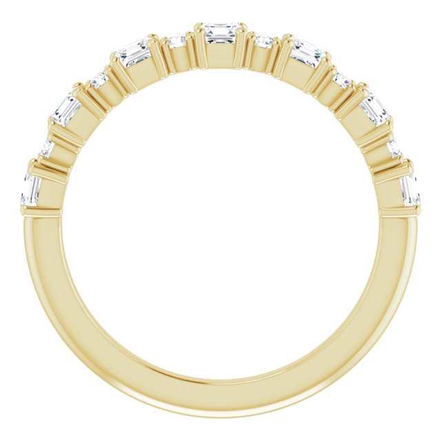 14K Gold Asscher Natural Diamond Anniversary Band – 1/2–1 1/3 CTW - Yellow Gold - view 2
