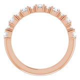 14K Gold Asscher Natural Diamond Anniversary Band – 1/2–1 1/3 CTW - Rose Gold - view 2