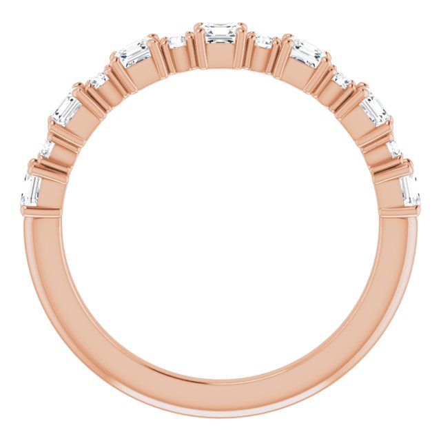 14K Gold Asscher Natural Diamond Anniversary Band – 1/2–1 1/3 CTW - Rose Gold - view 2