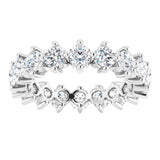 Platinum Round Natural Diamond Eternity Band – 2.8 mm Stones - view 3