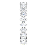 Platinum Round Natural Diamond Eternity Band – 2.25 mm Stones - view 4