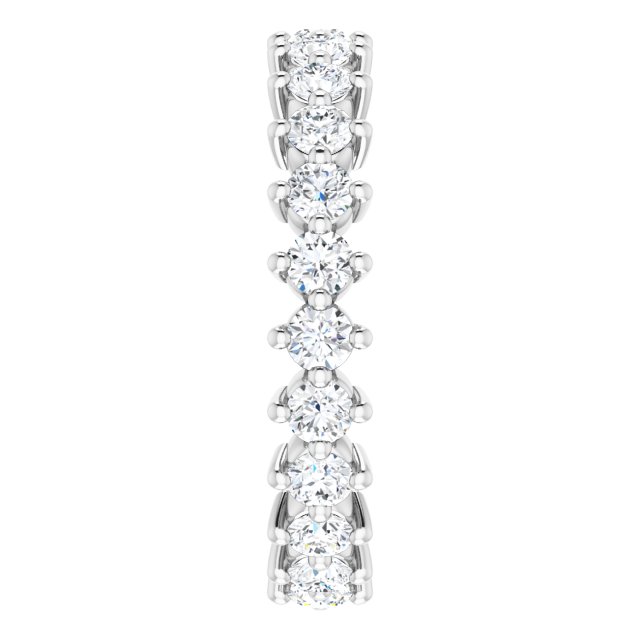 Platinum Round Natural Diamond Eternity Band – 2.25 mm Stones - view 4