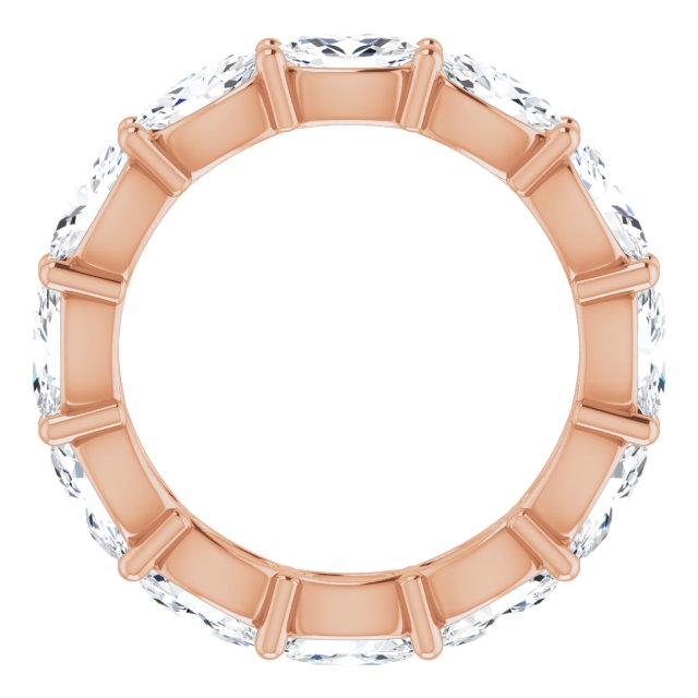 14K Gold Oval Lab-Grown Diamond Eternity Band – 5x3 mm Stones - Rose Gold - view 2