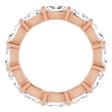 14K Gold Oval Natural Diamond Eternity Band – 5x3 mm Stones - Rose Gold - view 2