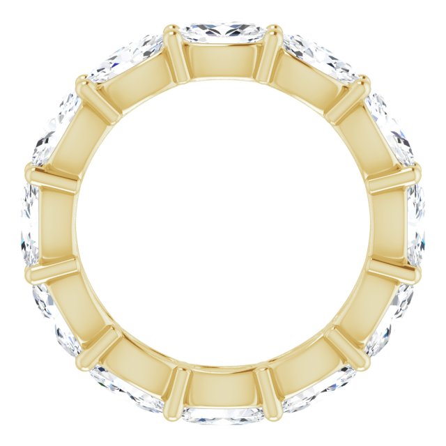 14K Gold Oval Lab-Grown Diamond Eternity Band – 5x3 mm Stones - Yellow Gold - view 2