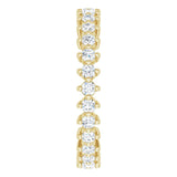 14K Gold Round Natural Diamond Eternity Band – 1.7 mm Stones - Yellow Gold - view 4