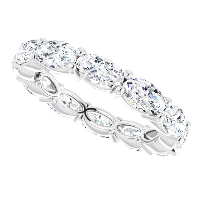 Platinum Oval Lab-Grown Diamond Eternity Band – 5x3 mm Stones - view 5
