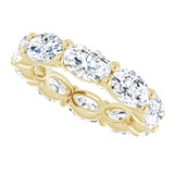 14K Gold Oval Lab-Grown Diamond Eternity Band – 6x4 mm Stones - Yellow Gold - view 5