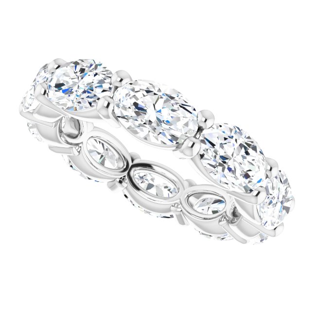 Platinum Oval Lab-Grown Diamond Eternity Band – 6x4 mm Stones - view 5