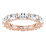 14K Gold Oval Lab-Grown Diamond Eternity Band – 5x3 mm Stones - Rose Gold - view 3