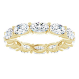 14K Gold Oval Lab-Grown Diamond Eternity Band – 5x3 mm Stones - Yellow Gold - view 3
