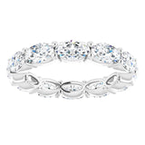 Platinum Oval Lab-Grown Diamond Eternity Band – 5x3 mm Stones - view 3