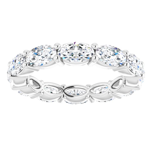 Platinum Oval Lab-Grown Diamond Eternity Band – 5x3 mm Stones - view 3