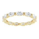 14K Gold Marquise Lab-Grown Diamond Eternity Band – 4x2 mm Stones - Yellow Gold - view 3