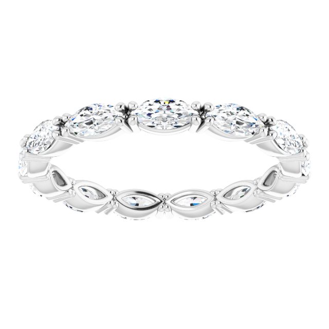 Platinum Marquise Lab-Grown Diamond Eternity Band – 4x2 mm Stones - view 3
