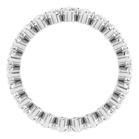 Platinum Round Natural Diamond Eternity Band – 2.25 mm Stones - view 2