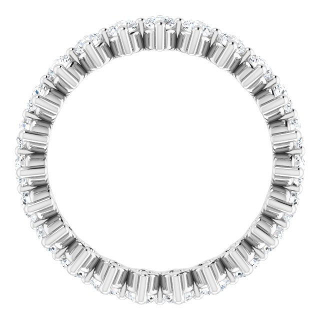 Platinum Round Natural Diamond Eternity Band – 2.25 mm Stones - view 2