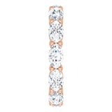 14K Gold Oval Lab-Grown Diamond Eternity Band – 5x3 mm Stones - Rose Gold - view 4