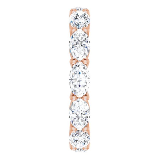 14K Gold Oval Lab-Grown Diamond Eternity Band – 5x3 mm Stones - Rose Gold - view 4