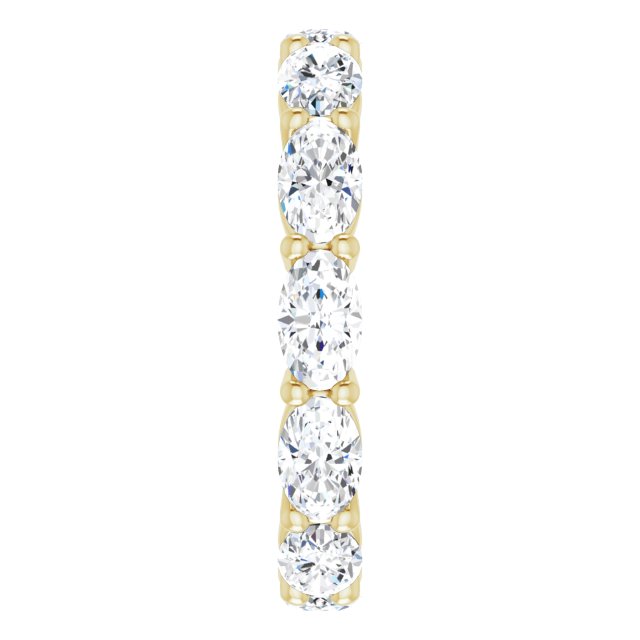 14K Gold Oval Lab-Grown Diamond Eternity Band – 5x3 mm Stones - Yellow Gold - view 4