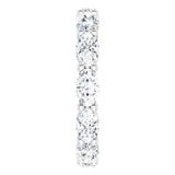 14K Gold Oval Lab-Grown Diamond Eternity Band – 5x3 mm Stones - White Gold - view 4