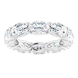 Platinum Oval Lab-Grown Diamond Eternity Band – 6x4 mm Stones - view 3