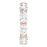 14K Gold Oval Lab-Grown Diamond Eternity Band – 6x4 mm Stones - Rose Gold - view 4