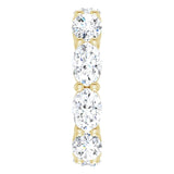 14K Gold Oval Lab-Grown Diamond Eternity Band – 6x4 mm Stones - Yellow Gold - view 4