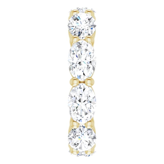 14K Gold Oval Lab-Grown Diamond Eternity Band – 6x4 mm Stones - Yellow Gold - view 4