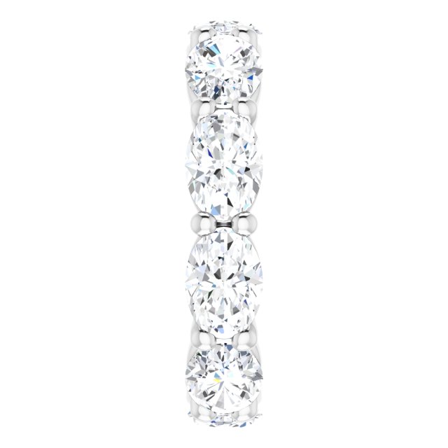 Platinum Oval Natural Diamond Eternity Band – 6x4 mm Stones - view 4
