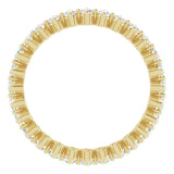 14K Gold Round Natural Diamond Eternity Band – 1.7 mm Stones - Yellow Gold - view 2