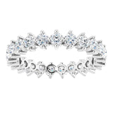 14K Gold Round Natural Diamond Eternity Band – 2.25 mm Stones - White Gold - view 3