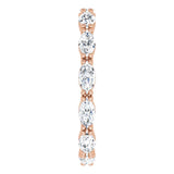 14K Gold Marquise Lab-Grown Diamond Eternity Band – 4x2 mm Stones - Rose Gold - view 4